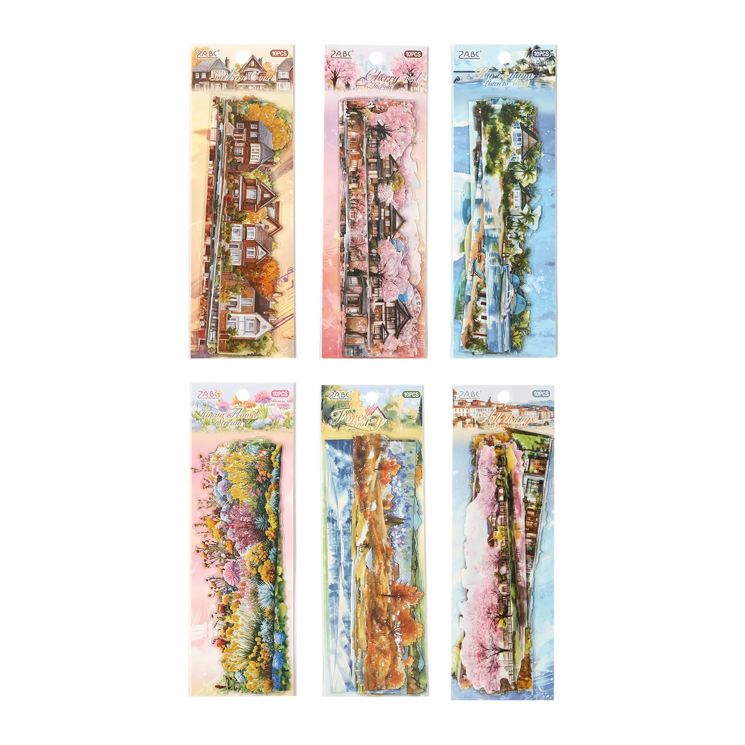 10 feuilles Vintage INS grande taille plante fleurs paysage autocollants étiquettes décoratives journal Album fait à la main Scrapbooking fournitures