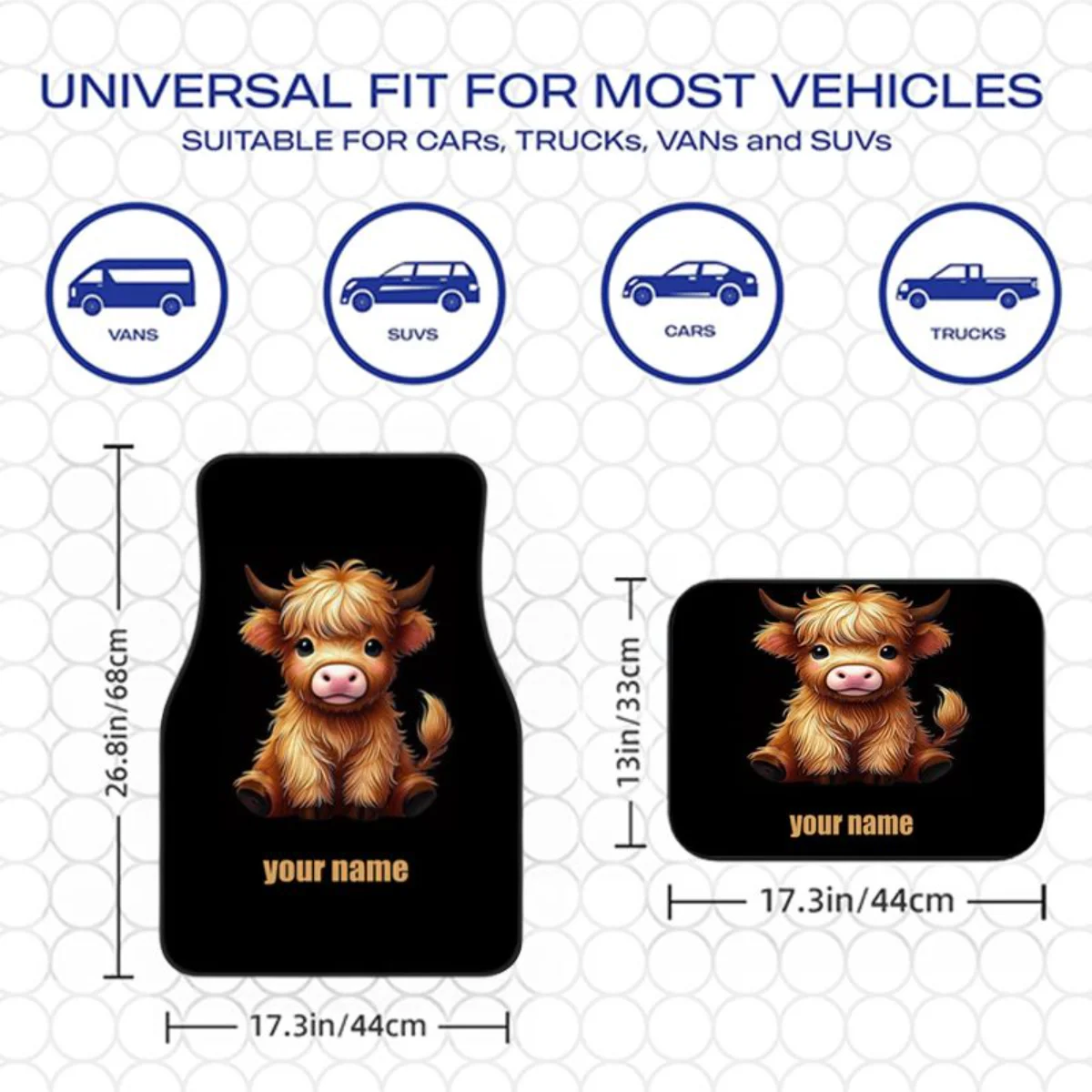 Universal 4 Pcs Car Floor Mats - Cow Mat Rubber ulasan dan harga