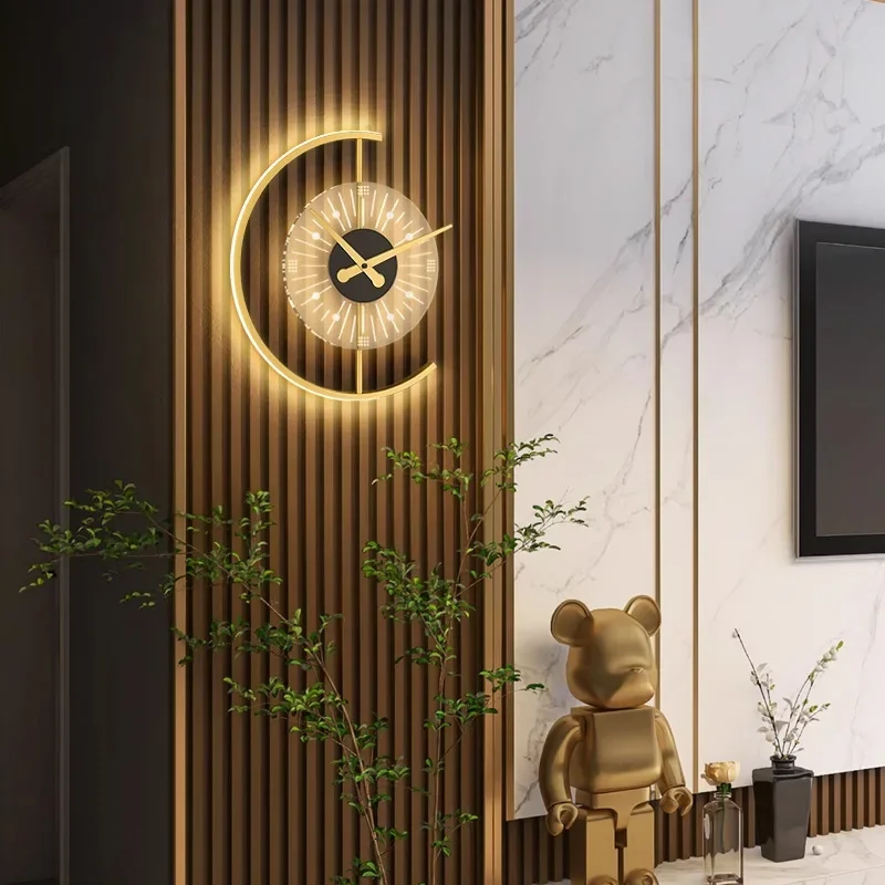 Lighting Home Decor Wall Clocks - Modern LED Wall Lamp Clock Sconce