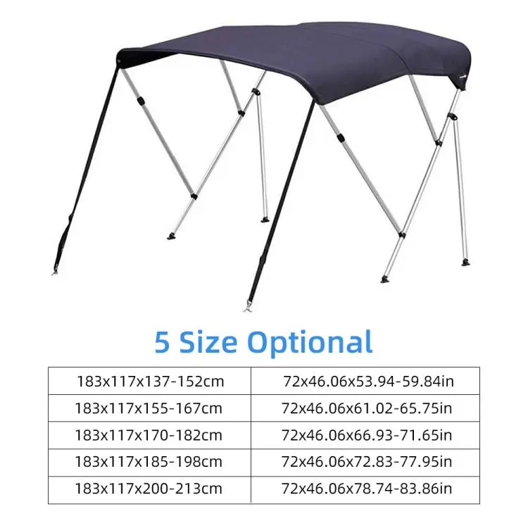 مظلة قارب الشمس مثالية لعرض 1-1.4 أمتار قوارب مطاطية لليخوت قوارب صيد 600D قماش أكسفورد سهلة التركيب #2
