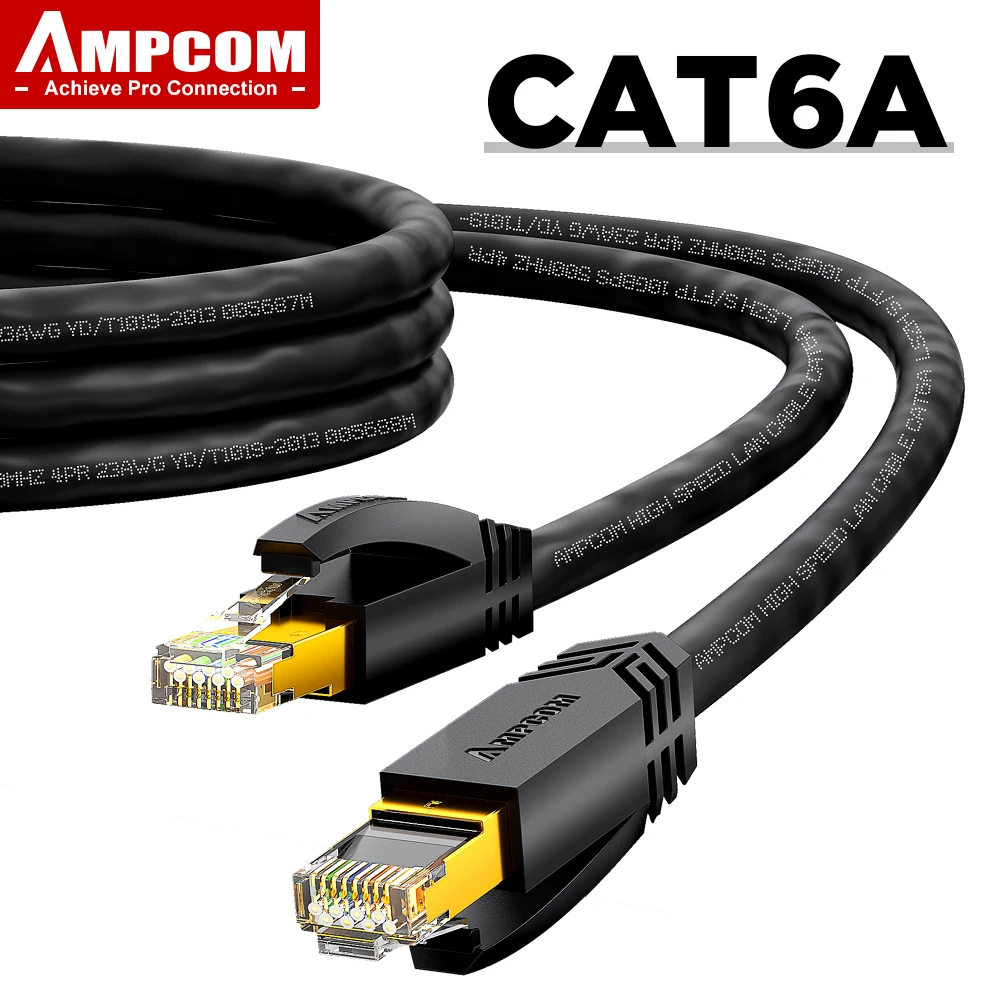 

AMPCOM cat6a Ethernet Cable, Internet Network LAN Patch Cords, High Speed Computer Wire Rj45 Connectors for Router Modem