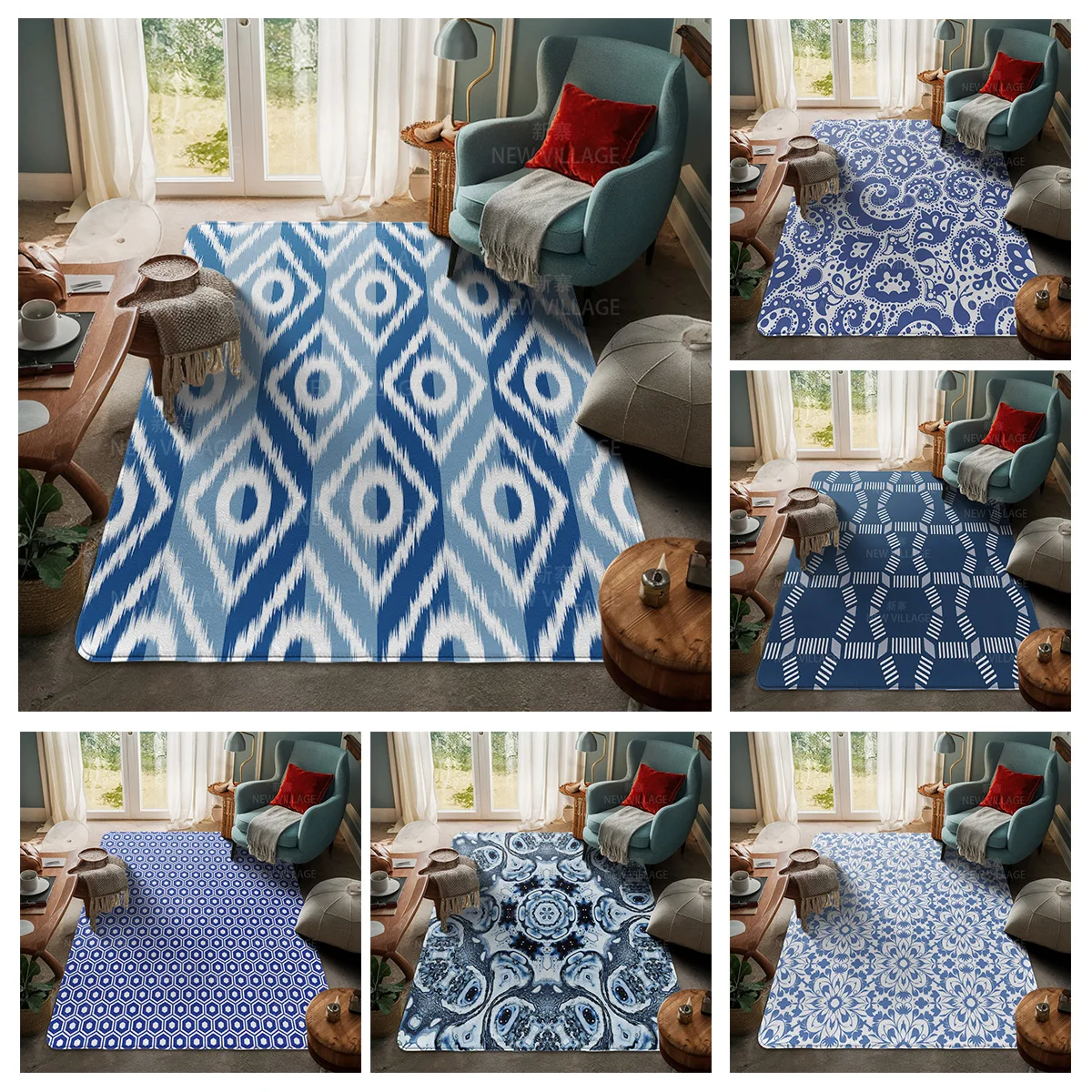 House entrance carpet Home door mat Living Room Bath Foot decoration non-slip rugs Modern geometric pattern nordic simple boho