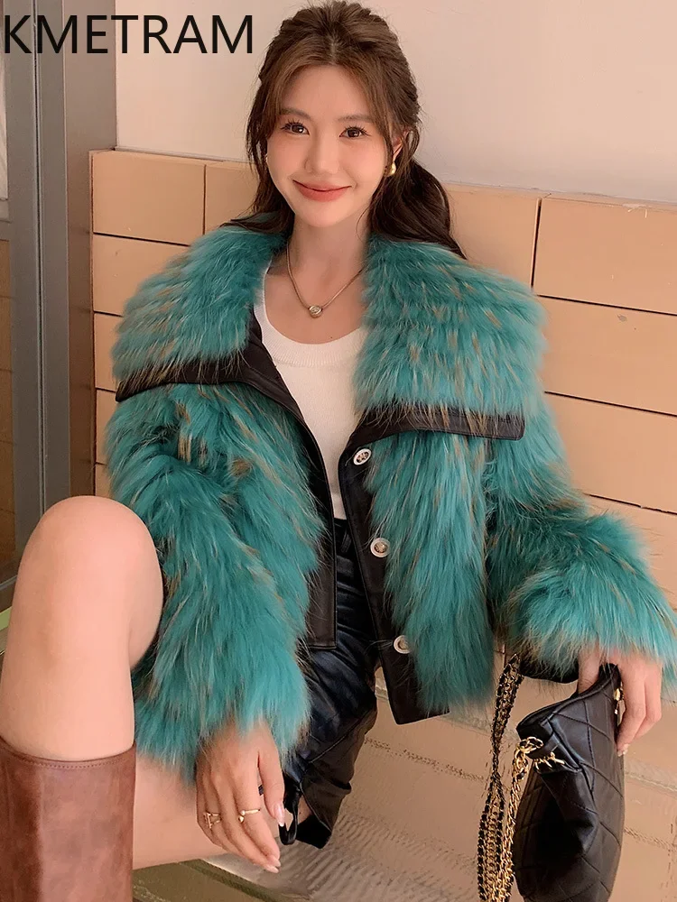 Real Raccoon Dog Fur Coat Women Luxury 2024 Short Fur Jacket Woman Winter Clothes Trending Fashion New in Outerwears Fourrure