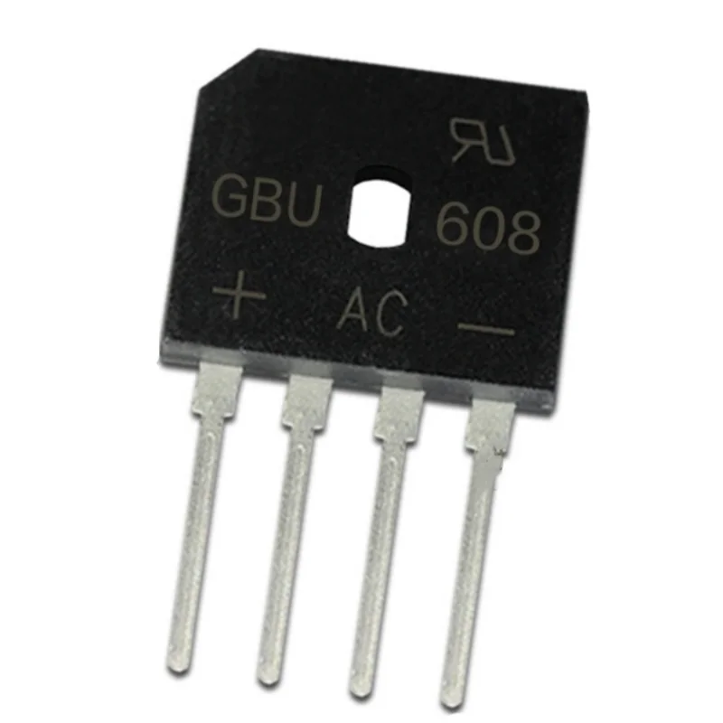 5PCS rectifier bridge GBU601 GBU602 GBU604 GBU605 GBU606 GBU608 GBU610 ZIP4 new accessories