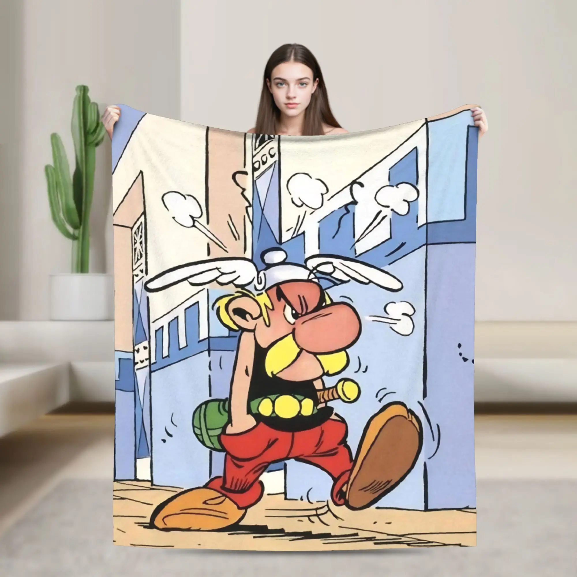 

Одеяло O-belixs и Dogmatix A-sterixs, бархатное всесезонное аниме, дышащее супер теплое одеяло для домашнего дорожного ковра