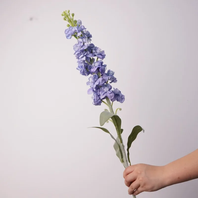 3 Stücke Feuchtigkeitsspendende Violette Kunstblumen Heimdekoration Echt Wirkende Hyazinthe Hochzeitsdekoration Blumenarrangement Großer Delphinium – Detail 15