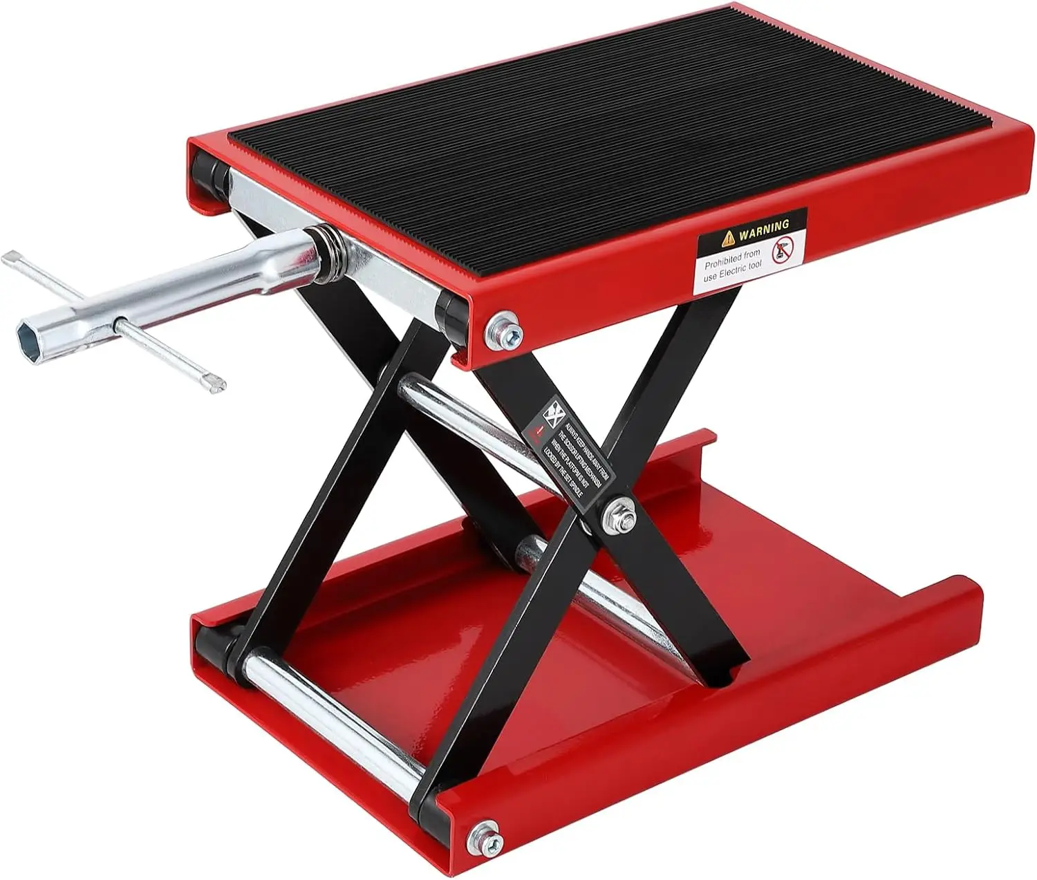 

Motorcycle Lift, 1100 LBS Motorcycle Scissor Lift Jack with Wide Deck & Safety Pin, 3.15"-13.39" Center Hoist Crank Stand, Steel