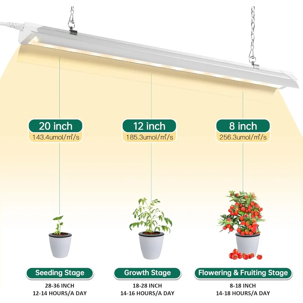 شرائط إضاءة نباتية كاملة الطيف 4FT 140W LED فائقة السطوع، ما يعادل 800W، ضوء شمسي عالي الجودة للبستنة الداخلية