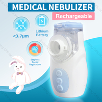 JUSTLANG Rechargeable Nebulizer Non Step Adjust 3.7μm Medical Silent Ultrasonic Portable Inhaler Steam Device Adult Child