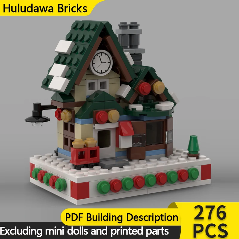 

Модель City Street View MOC, строительные кирпичи, мини-зимний пост, офис, модульная технология, детские праздничные подарки, сборные игрушки, костюм