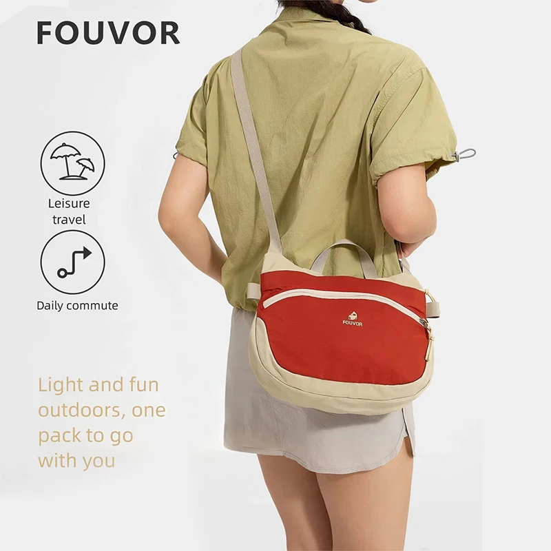 Fouvor Women Lightweight Crossbody Bag Water Repellent Canvas Shoulder Bag Outdoor Sports Travel Casual Commuter Bags 3068-17