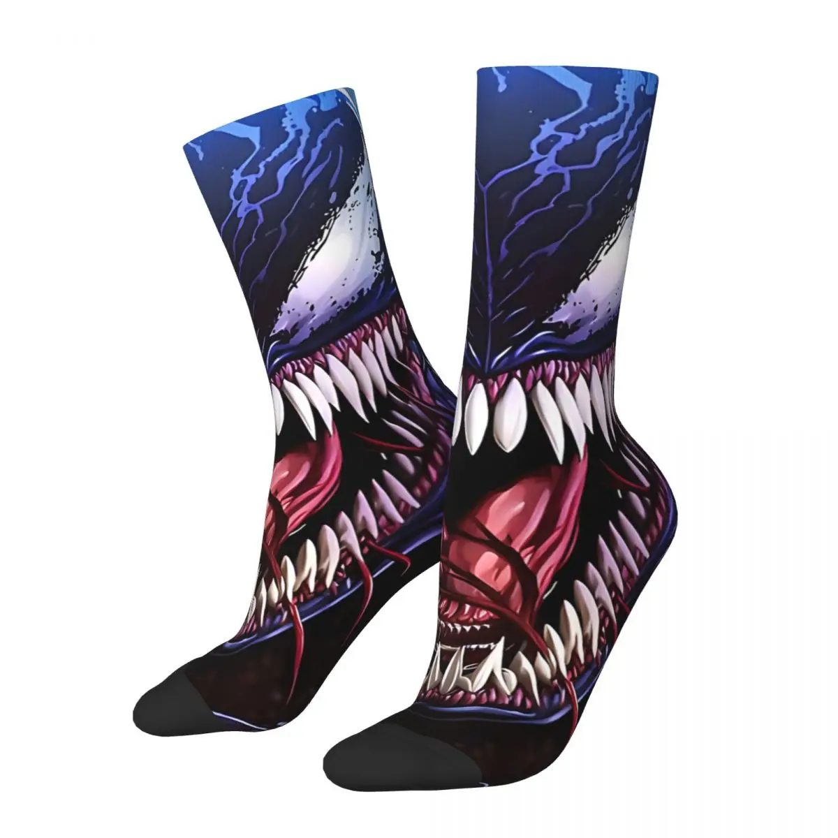 Twisted Veenom Sock for Men Hip Hop Harajuku Marvel Venom The Last Dance Happy Quality Pattern Printed Boys Crew Sock