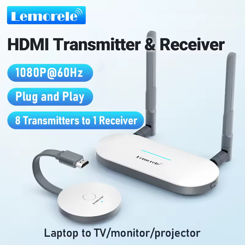 Lemorele-Transmetteur vidéo HDMI sans fil et récepteur HDMI/VGA, adaptateur d'extension d'affichage, dongle pour moniteur TV, budgétaire, commutateur PC
