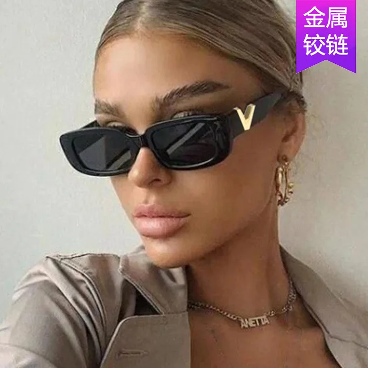 

New Small Frame V-Shaped Sunglasses Women Brand Designer Rectangle Sun Glasses Men Classic Vintage Eyewear UV400