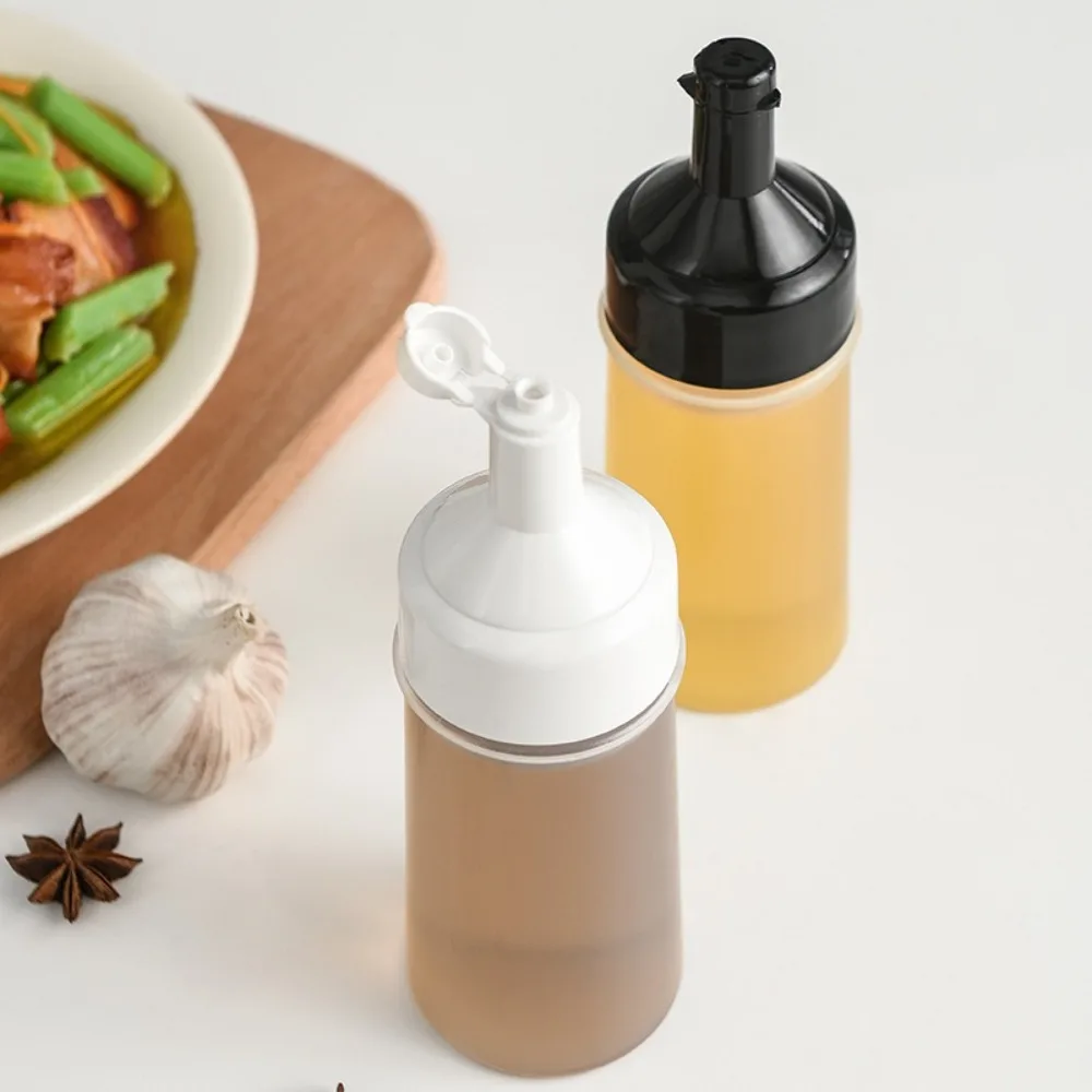 250ml/500ml Condiment Squeeze Bottles Sealed With Lid Salad Sauce Dispenser Transparent Plastic Oil Spray Bottle Kitchen