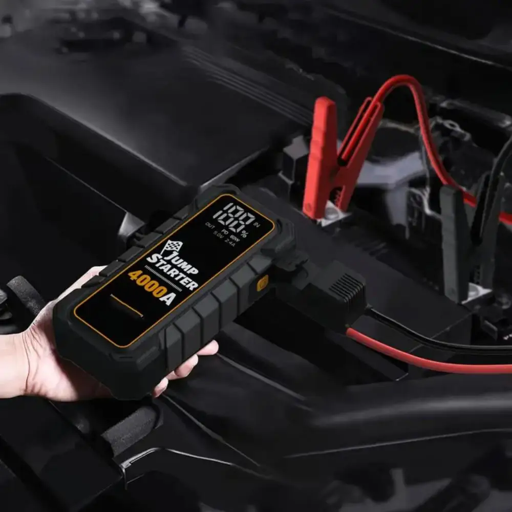 20000mAh 12V Car Battery Jump Starter 4000 Peak Amp USB Fast Charging Light