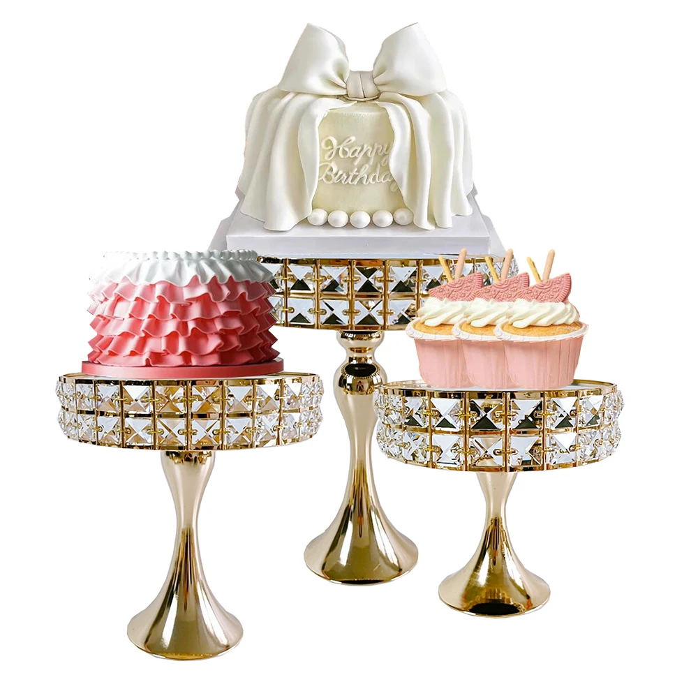 1Pcs Crystal Wedding Cake Stand Set Include 8