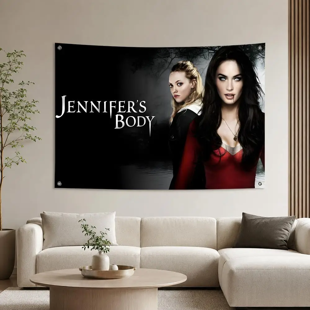 Y2K Horror Movie J-Jennifer Body Flags Aesthetic Wall Tapestry Printed Wall Hanging Living Room Party Outdoor Decor