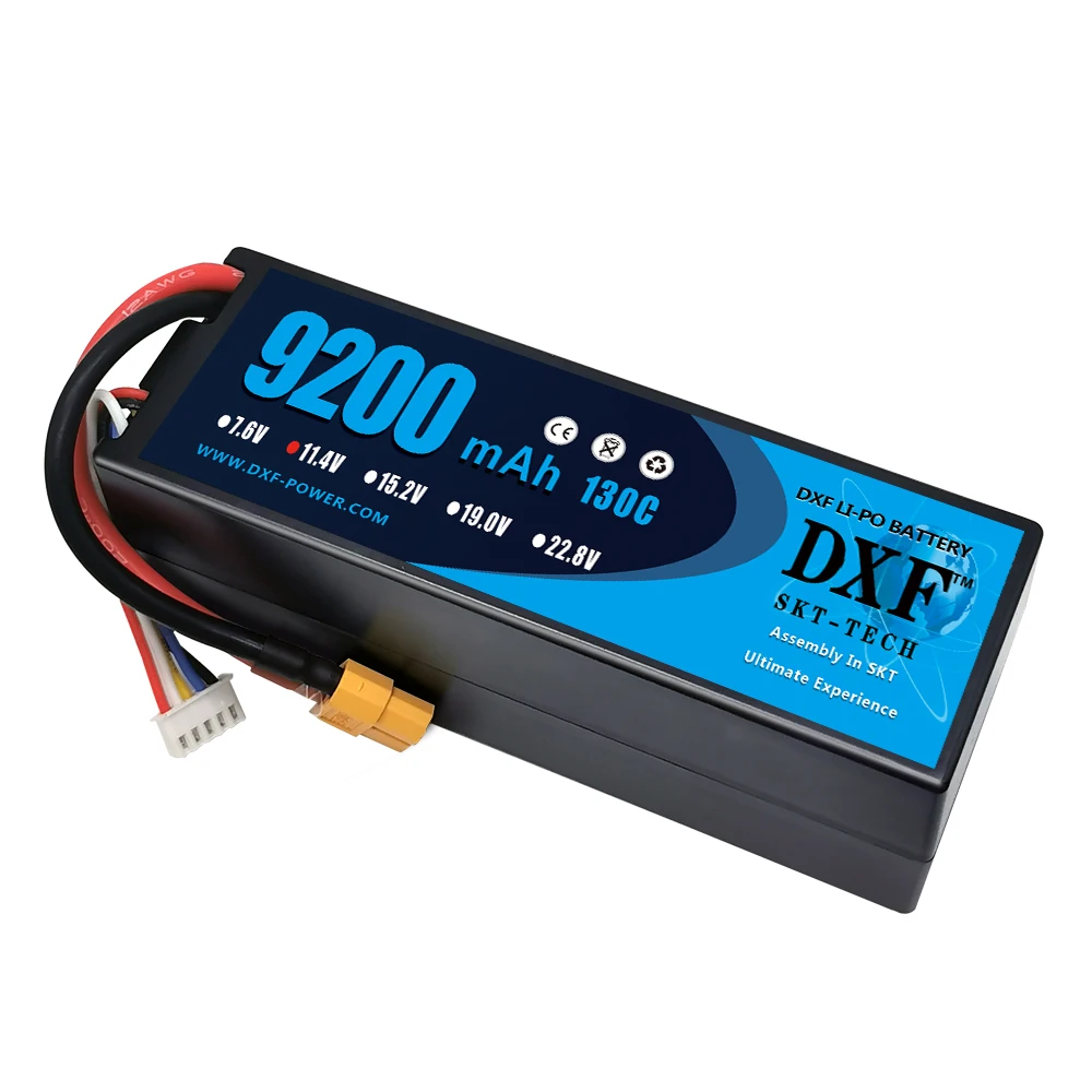 DXF 3S Lipo 배터리, 11.4V 130C HV 9200mAh, XT90 플러그 하드케이스, 1/8 버기, 오프로드 자동차, 보트 트럭 비행기, UAV RACIN용