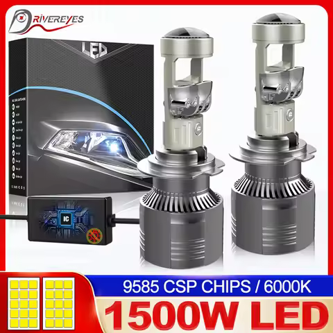 H7 led Drivereyes H4 BI LED Projector Len 1500W 9585 CSP Canbus Powerful Mini Auto HeadLamps H11 H8 9005 9006 H9 6000K White 12V