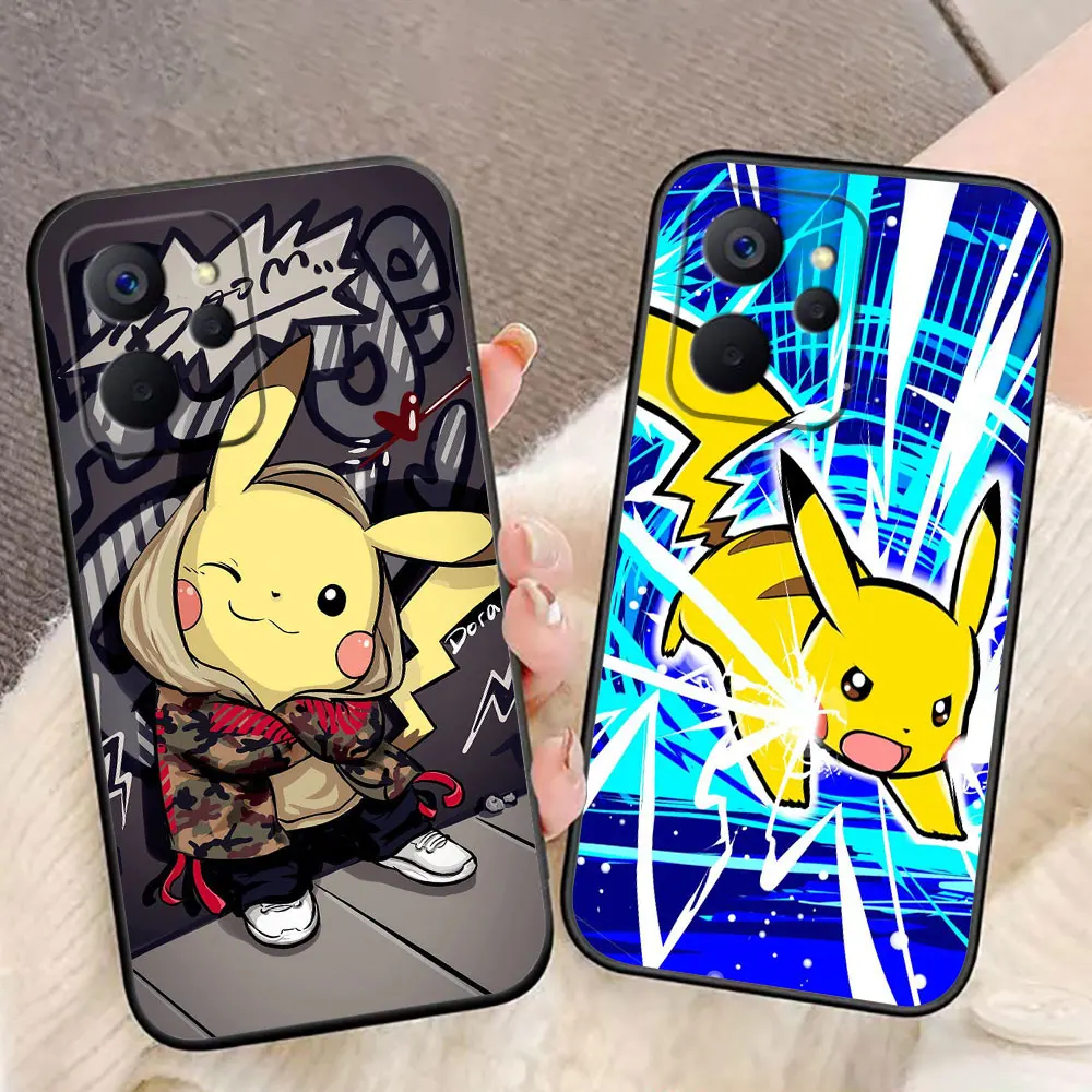 

P-Pokemon P-Pikachu Custom Photo Phone Case For Realme 14 13 12 11 10 9 9I 8 8I 7 7I 6 Pro Plus 5G Silicone Case Funda Shell