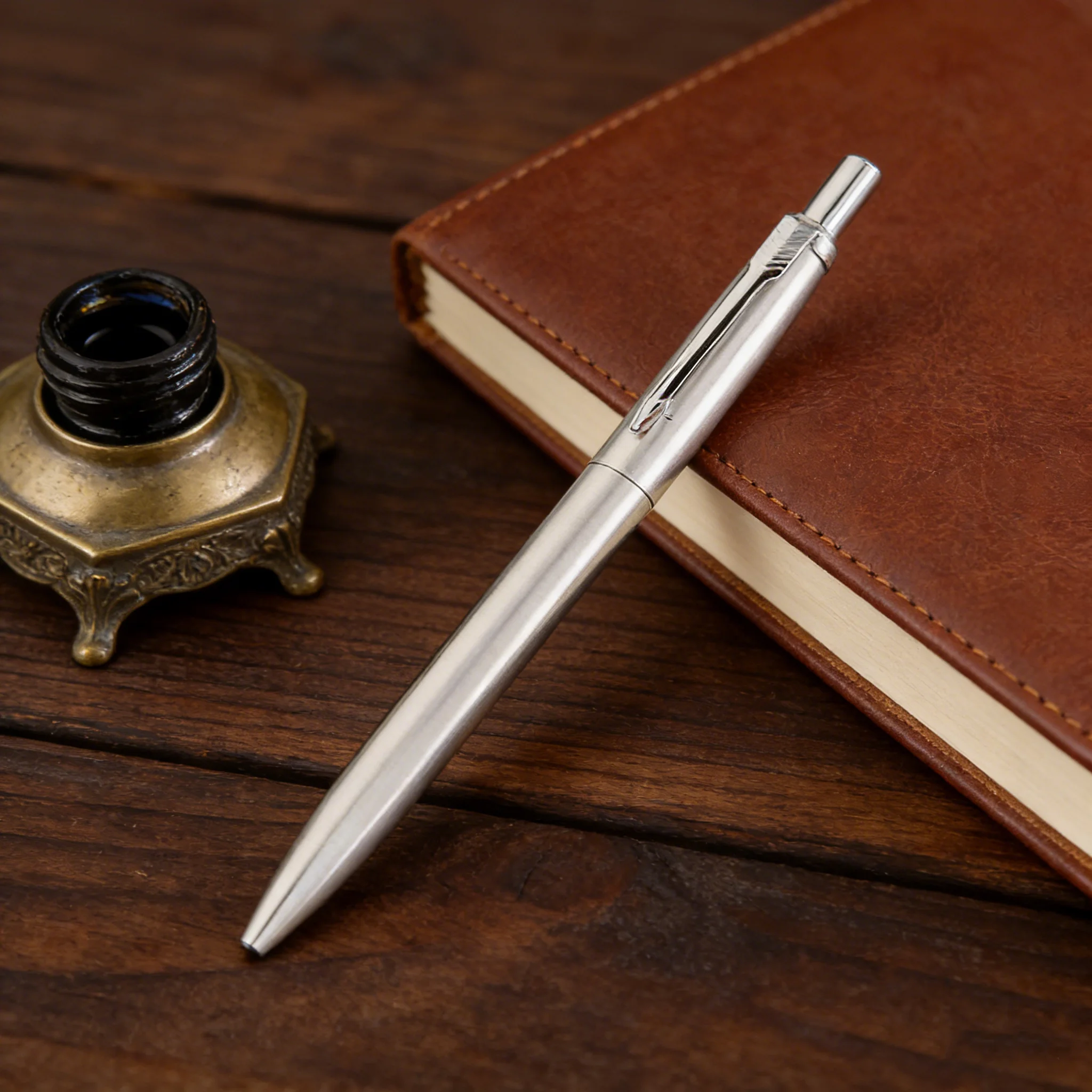 

1pc Ballpoint Pen Commercial Metal Ballpoint Pen Gift Pen Core Solventborne Automatic Ball Pen For School Stationery Office Pen