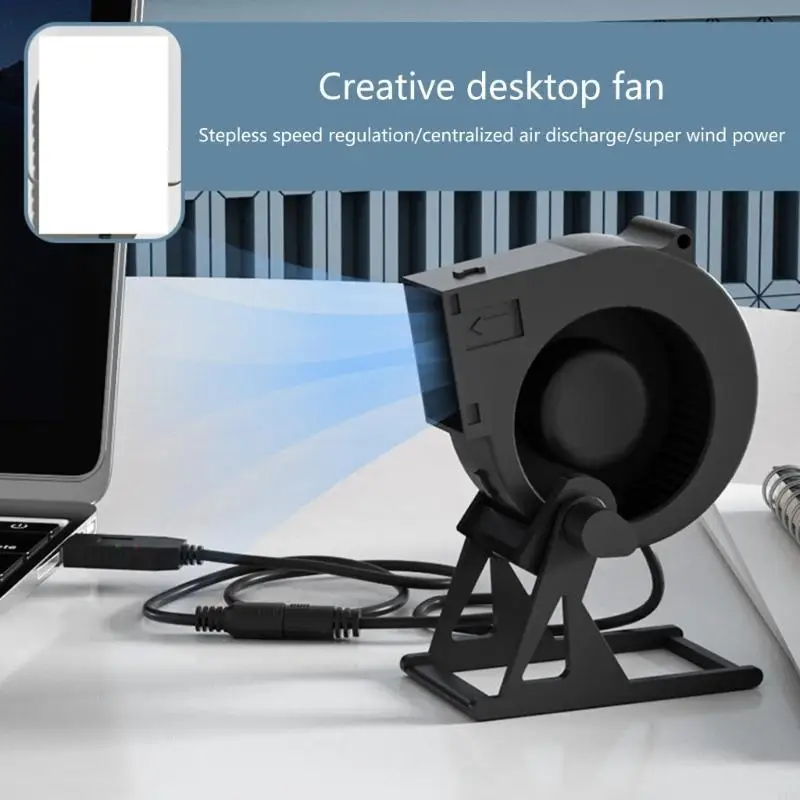 3800RPM 4.5W USB Powered Table Fan 12V Line for Cooling and Lighting Y4QC