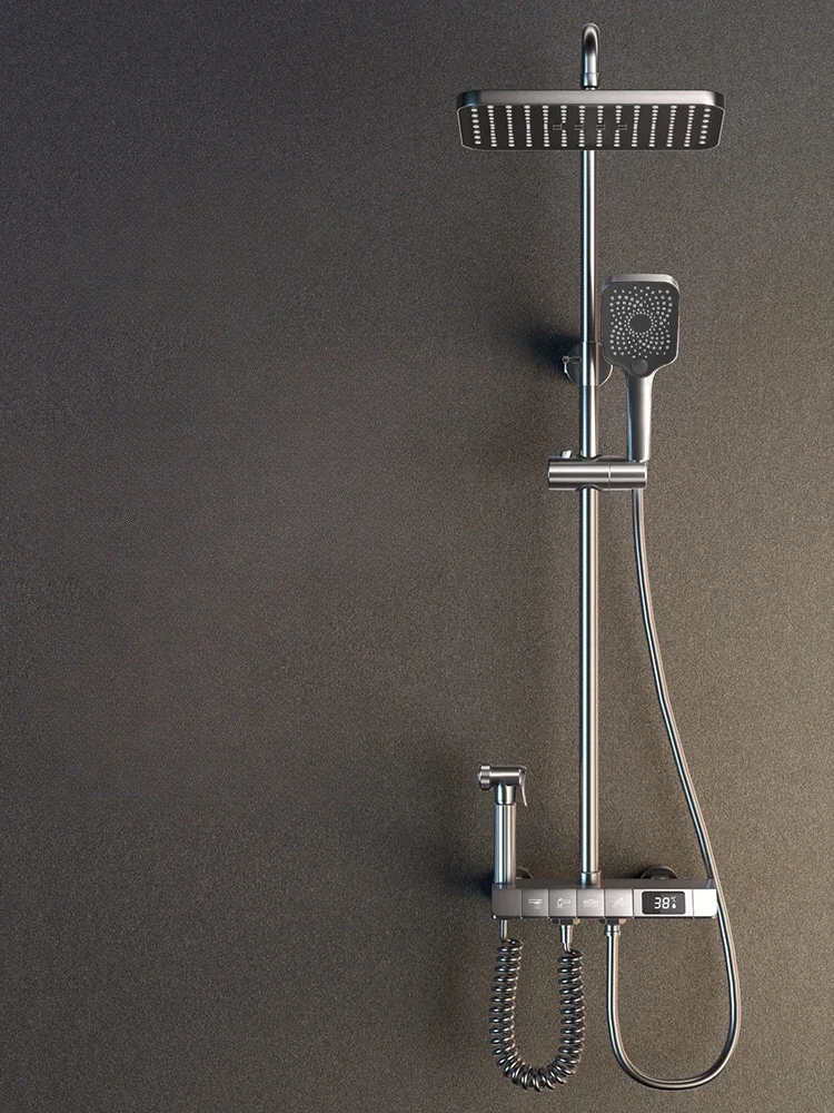 

Пистолет серый душевой набор домашний цифровой дисплей клавиши для ванной комнаты туалета пианино