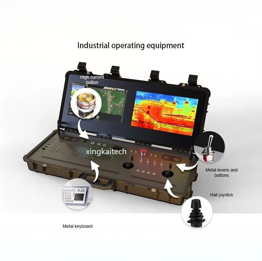 VTOL Markeer Dual Touch Screen Displays FPV Landbouw Drone Ground Control Station met Robuuste Ground Computer Data Link