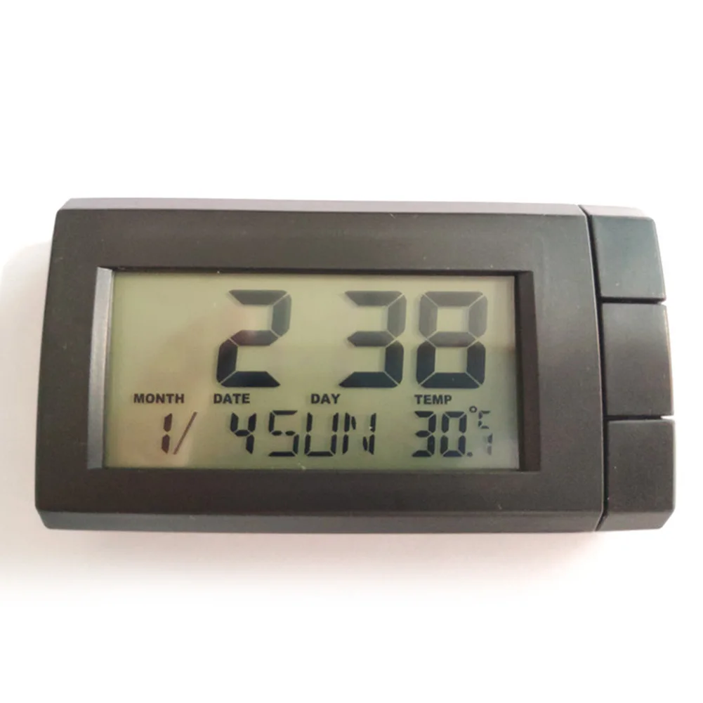 Car Dashboard Digital Clock with Built-in Thermometer for Home Office Desk or Bedroom Blue Backlit Display Measures 20C to 70C