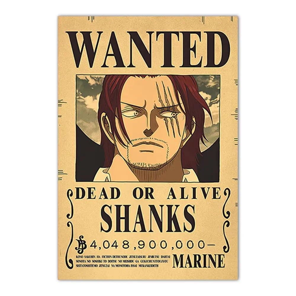 One Piece New Bounty Anime Wall Order New Bounty Retro Canvas Painting Bar Cafe Restaurant Decoration Painting Stickers