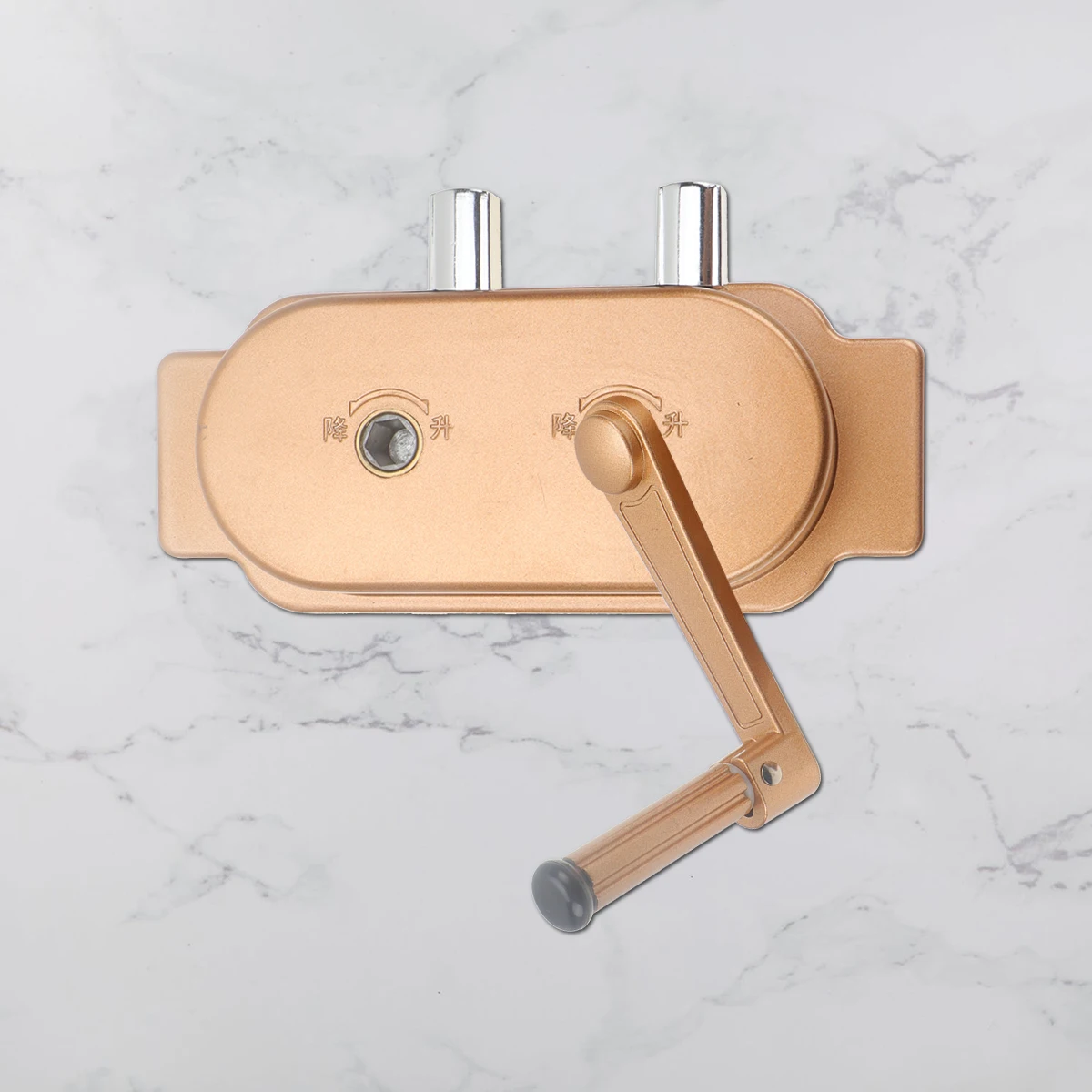 

Aluminum Alloy Hand Crank Lift Clothing Hanger Accessories Replacement Domestic Coat Rack Shaker Portable Golden Color