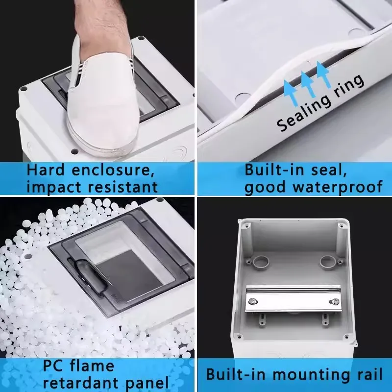 IP65 Waterproof Distribution Switch Box 5/8/12/15/18/24WAY ABS Plastic Electrical Enclosure HL Series Junction Box