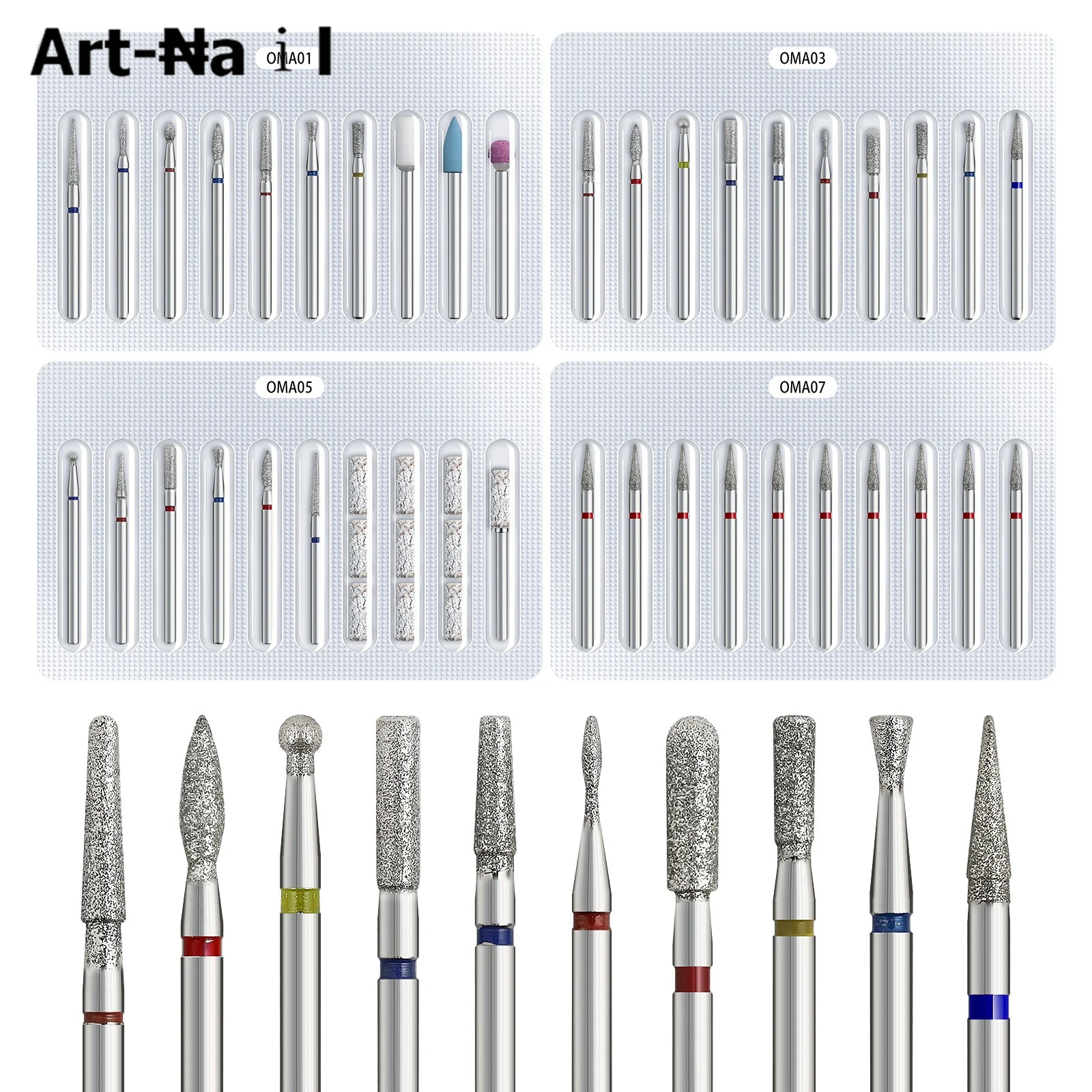 Jeu de forets de manucure russes, 10 pièces, pour enlever les cuticules, têtes universelles de lime à ongles, outils de pédicure, Kits professionnels