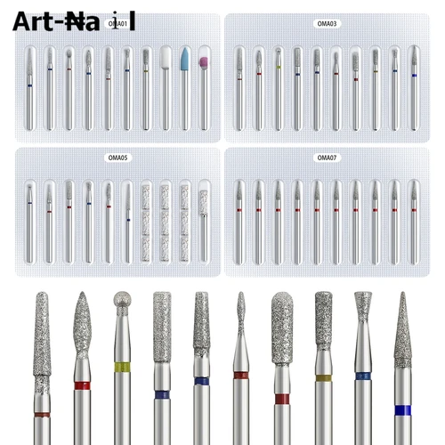 Juego de brocas rusas para manicura, eliminación de cutículas, cabezales universales para lima de uñas, herramientas de pedicura, Kits profesionales, 10 Uds.