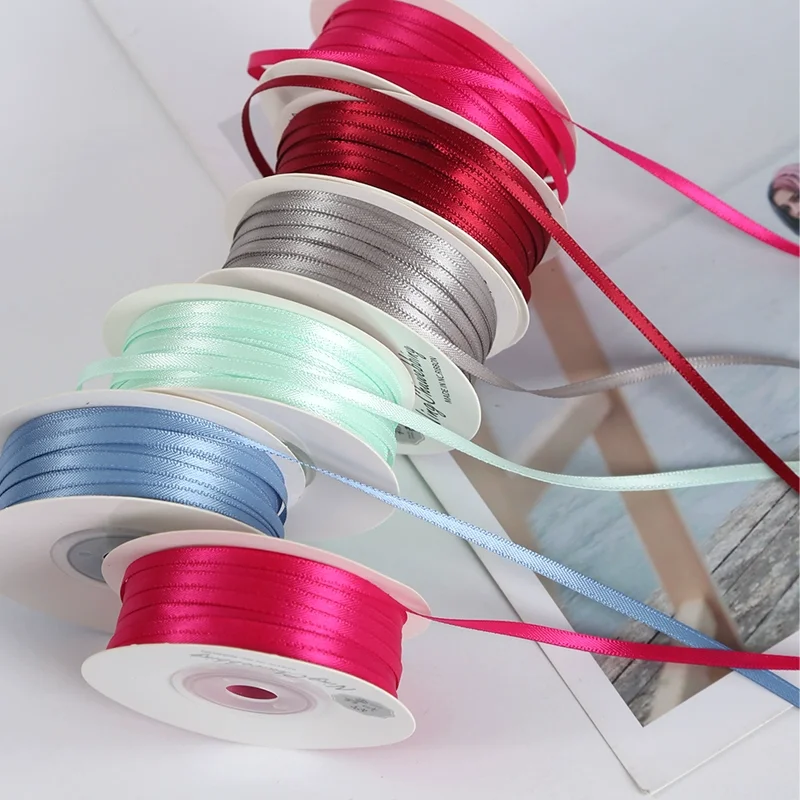 

(91meters/roll) 3mm Two-sided Satin Ribbon Clothing Sewing Decoration Supplies Gift Birthday Party Wedding Decoration Ribbons