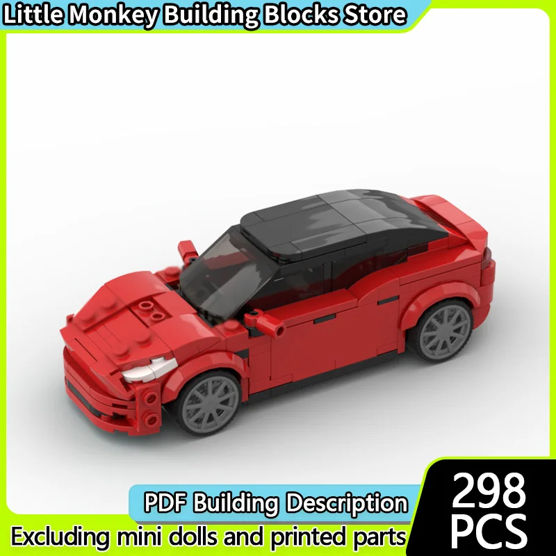 

Speed Racing Car Model MOC Building Bricks Red Model Y Sedan Modular Technology Children Holiday Gifts Assemble Toys Suit