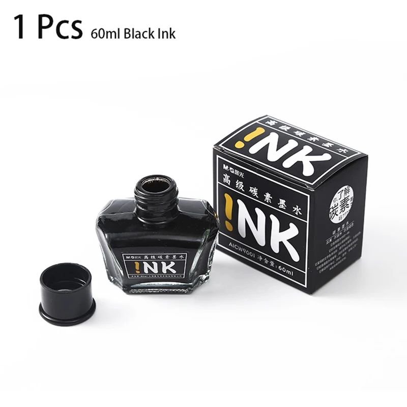 M&G 1PCS 60ml Vulpen Zwarte Carbon Inkt Hoge Kwaliteit Schrijven Inkt Speciale Inkt Voor kantoor Handtekening School Student Briefpapier