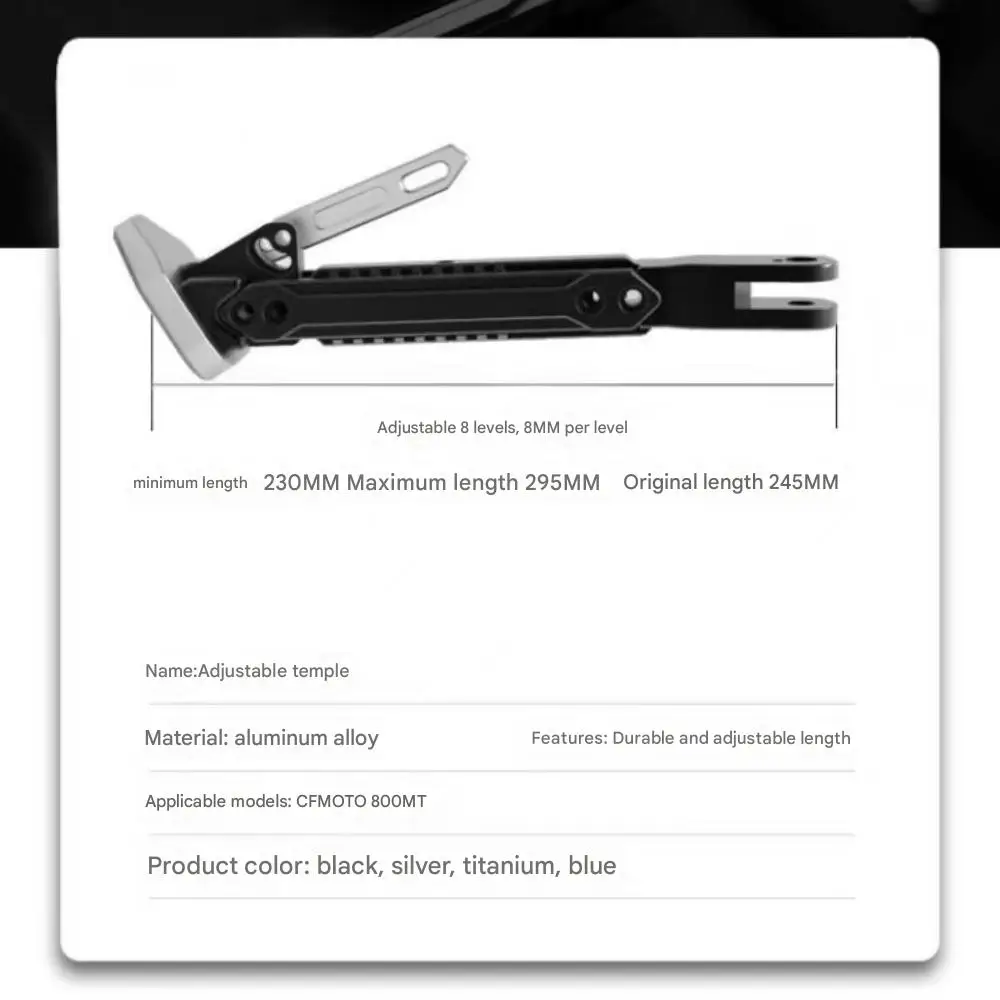 FOR 800MT Adjustable Side Stand Accessory Multi-height OffRoad Ground Clearance Shorter Riders Ground Reach Motorcycle Equipment