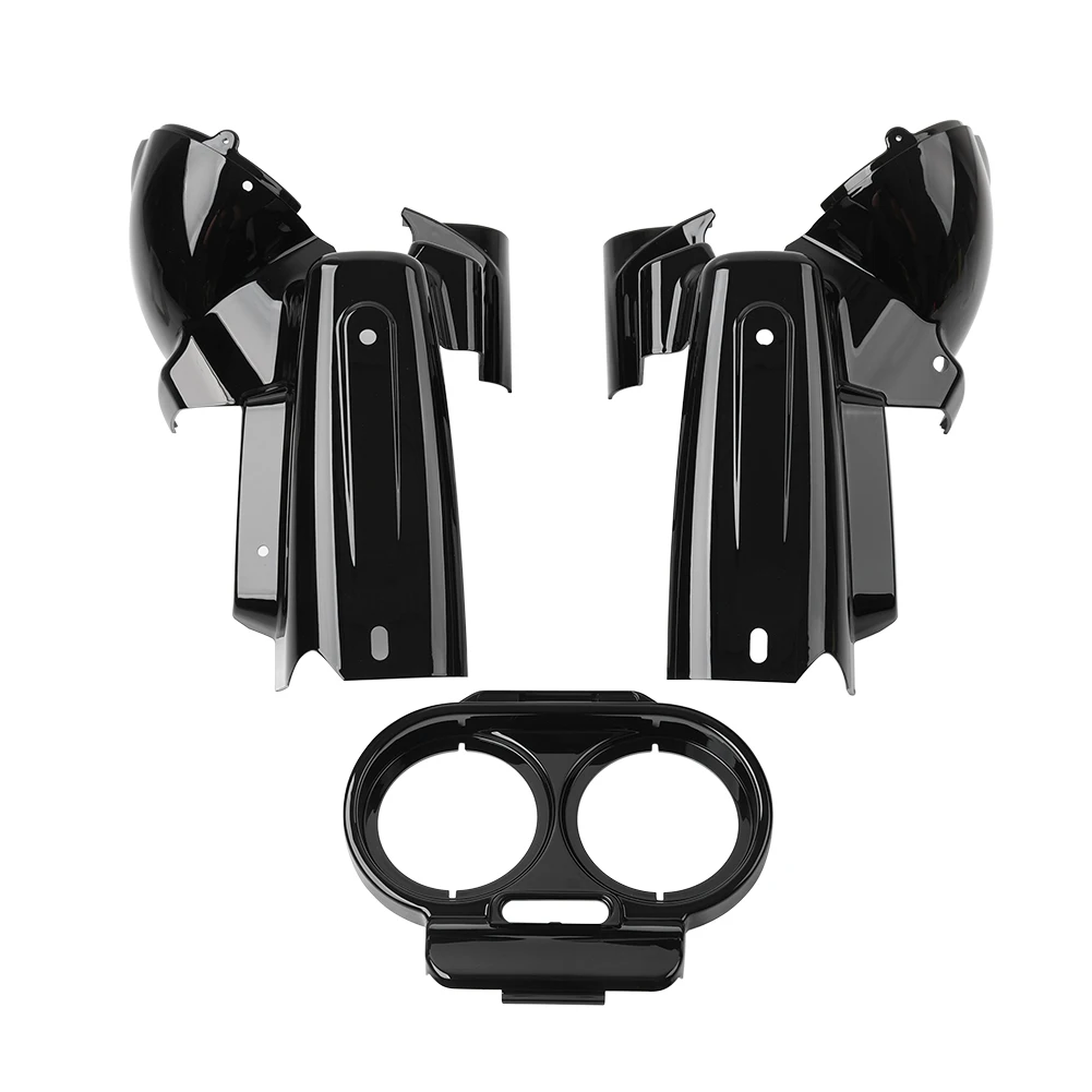 Motorbike Gauge Housing Cover Nacelle Speedo Housing Fairing Glossy Black For Harley Road Glide 98-2013