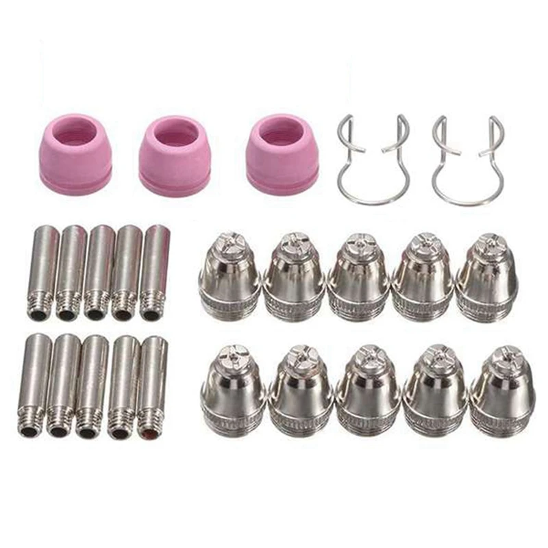 

25Pcs For SG55 AG60 WSD60 Consumables KIT Electrodes Sheild Cups TIPS Spacer Guide Plasma Cutter Welder Torch Retail