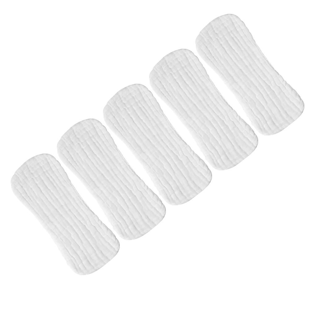 

5pcs Pure Diapers Newborn Baby White 35x15cm Reusable Muslin Burp Clothes Cloth Diapers Breathable LeakProof Design