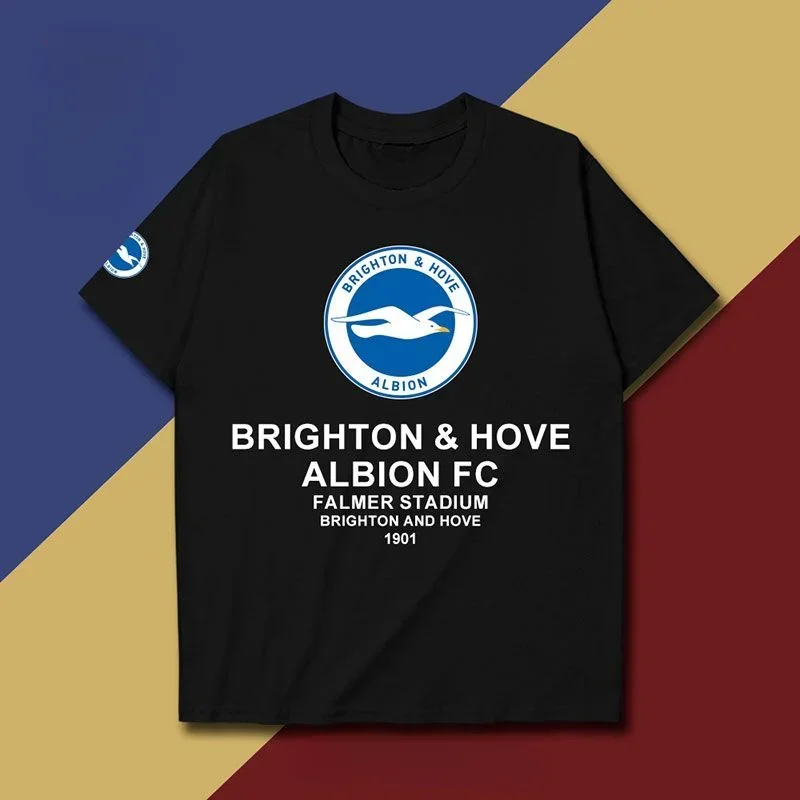 Hochwertige Mode Sport Brighton Möwe Premier League Kurzarm Männer T-Shirt Frauen männliche weibliche Fußballfans Student