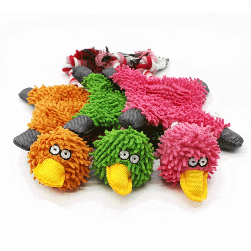 Funny Creative Duck Plush Dog Toys with Rope Durable Training Squeak Chew Small Medium Dogs Toy Pet Sounding Accessories Gift