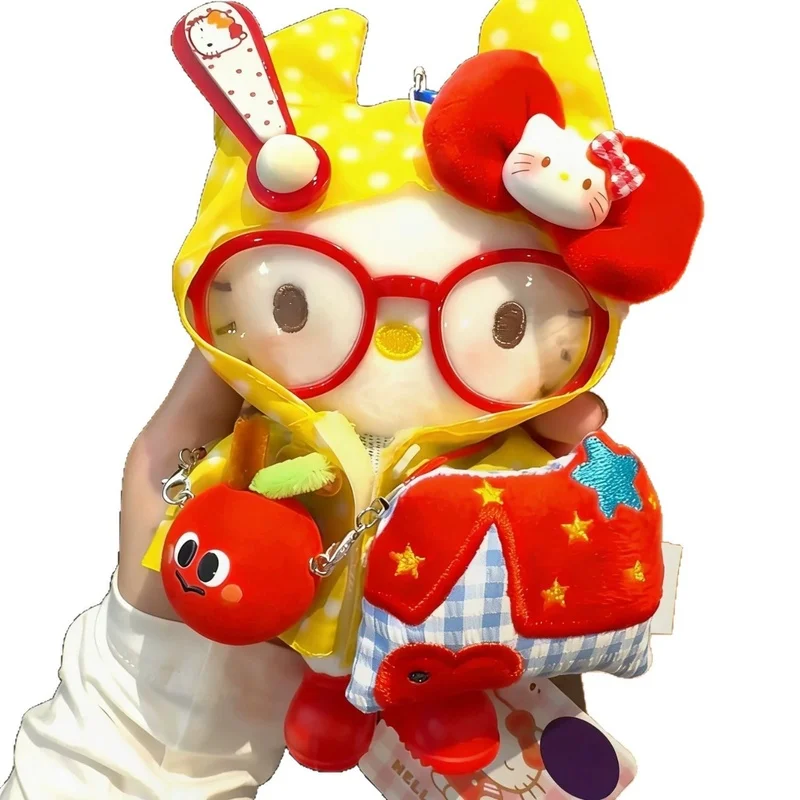 Anime Sanrio Hello Kitty cosplay regenjas aankleden cartoon pluche pop sleutelhanger PP katoen gevulde pop kawaii decoratie cadeau