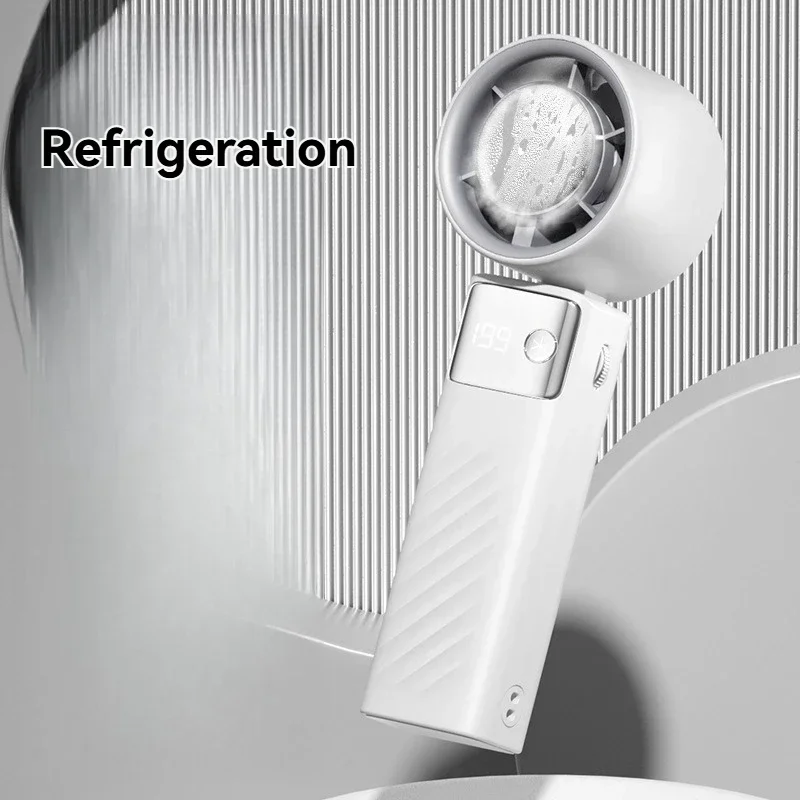 

2025 Ручной жестокий вентилятор 4000 мАч Ледяной компресс Мини Высокоскоростной маленький настольный вентилятор Портативный уличный ручной электрический вентилятор