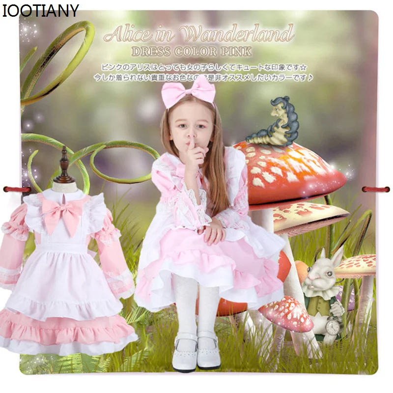 

Fairytale Alice Party Girl Wonderland Dress Halloween Cosplay Cute Lolita Princess Dress Children Carnival Stage Party Costume