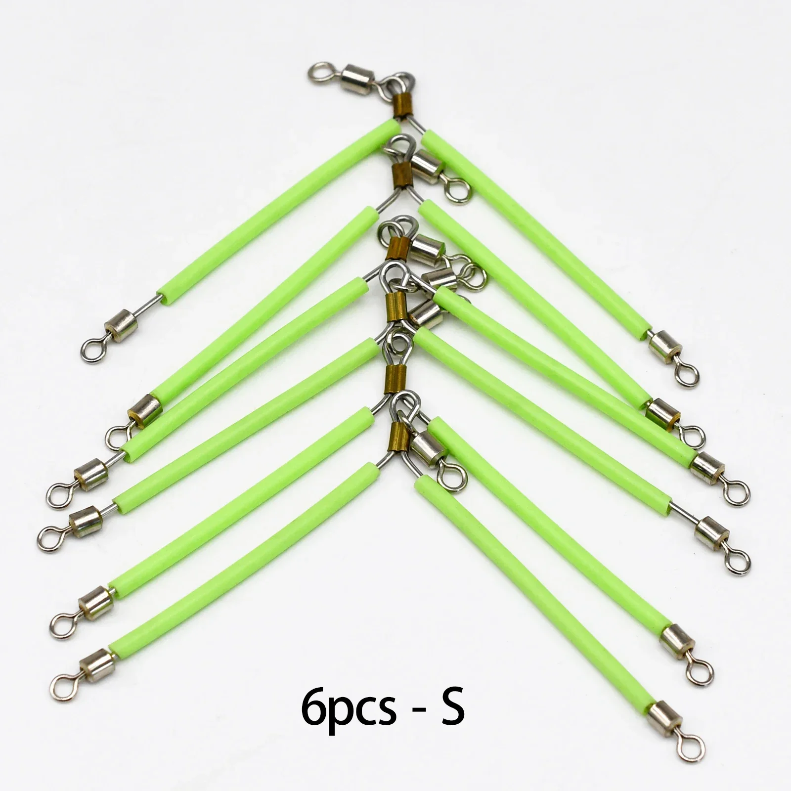 Luminous Stainless Steel Fishing Balance Connector Sea Fishing Anti-Tangle Feeder Booms, Swivel Hook Lure