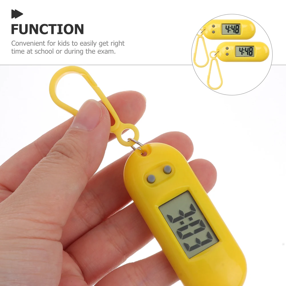 

2Pcs Yellow Electronic Hanging Watches for Kids Students Keychain Exam Watches Small Size Lightweight Plastic Backpack