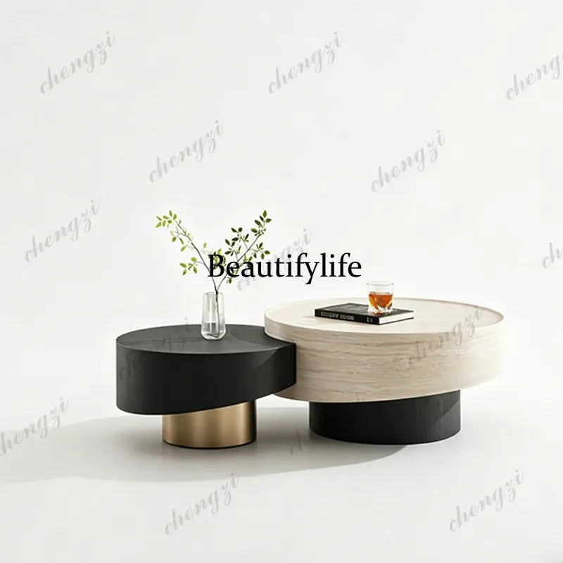 N138Coffee table combination square round high and low set edge sofa coffee table floor